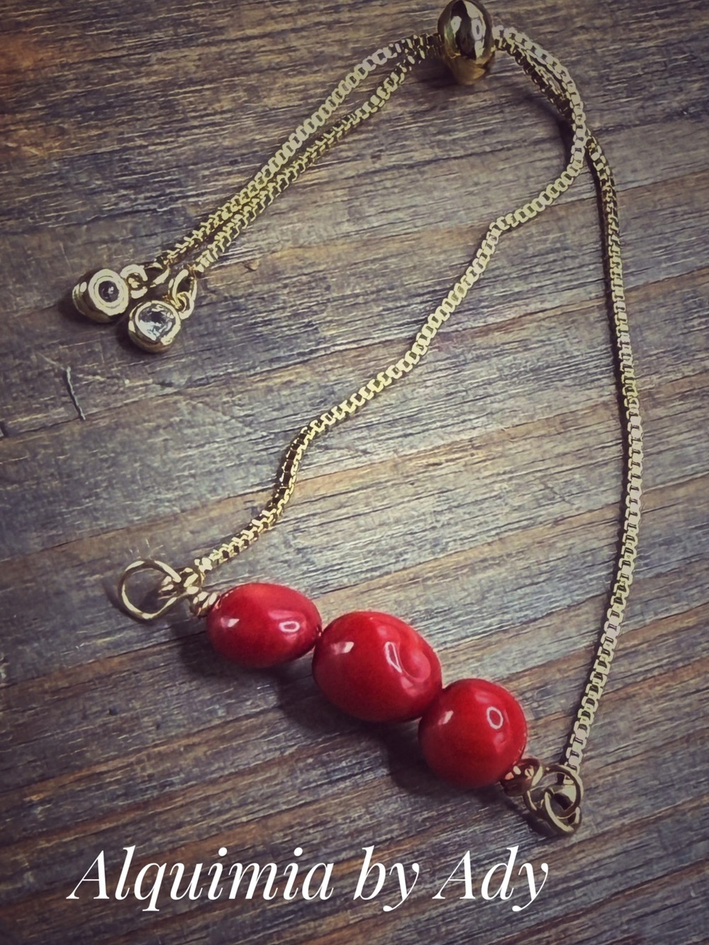 Coral/ beaded bracelet/protection and wealth for Taurus